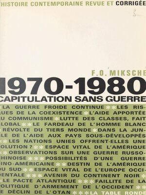 cover image of 1970-1980, capitulation sans guerre